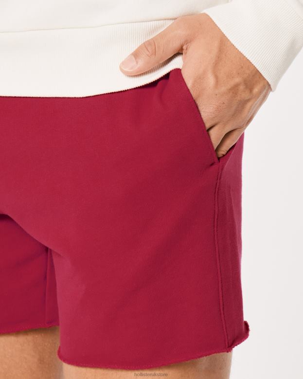 Bottoms Hollister Men Terry Fleece Shorts 5\\ 488201212 Red
